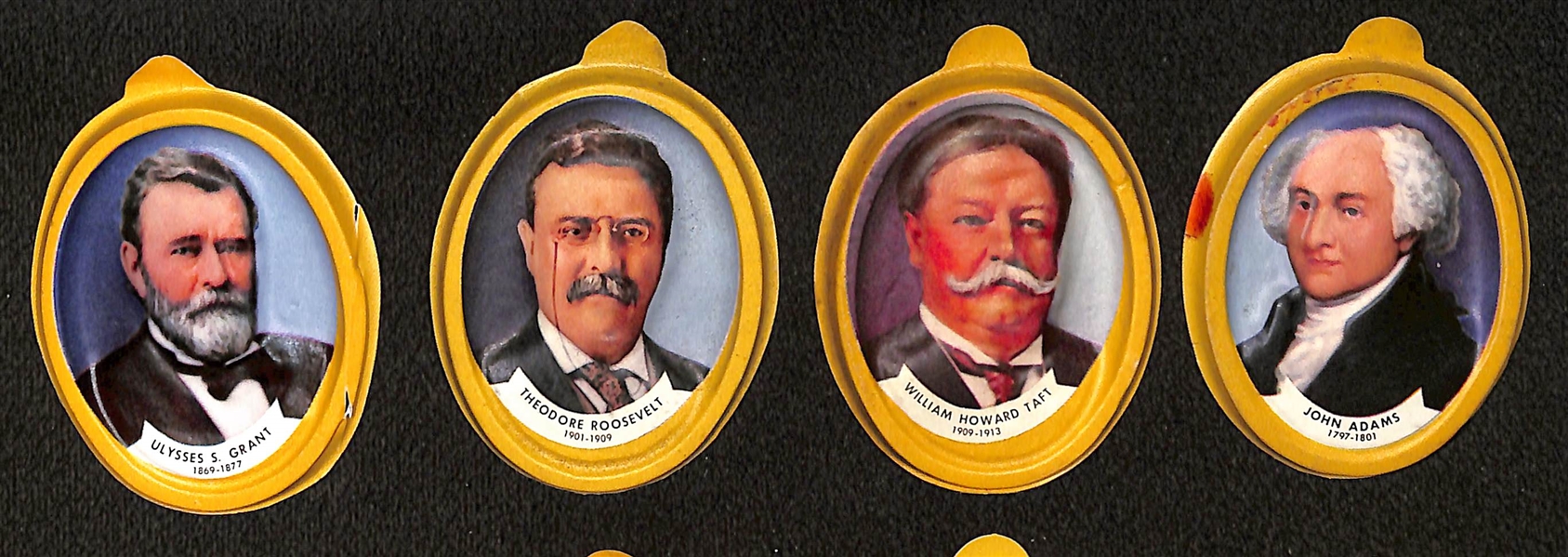 Lot of (12) Vintage Mini Plastic Presidential Plaques w. Ulysses S. Grant