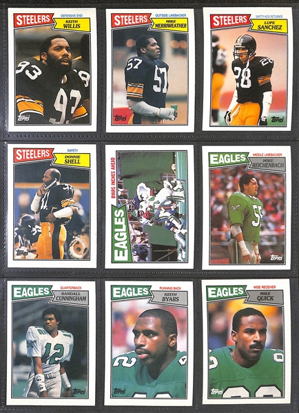 1987 Topps Football Complete Set w. 396 Cards Plus the (24) Card 1000 Yard Set - Randall Cunningham Rookie