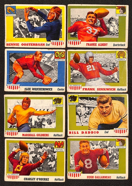 Lot of (11) 1951-55 Bowman Football & (27) 1955-56 Topps Football Cards w. 1956 Topps Rosie Grier