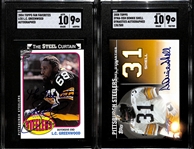 Lot of (2) SGC Graded Steelers Autographs- 2004 Topps Fan Favorites LC Greenwood (SGC 9) and 2008 Topps Donnie Shell Dynasties (SGC 9) (#/500) 