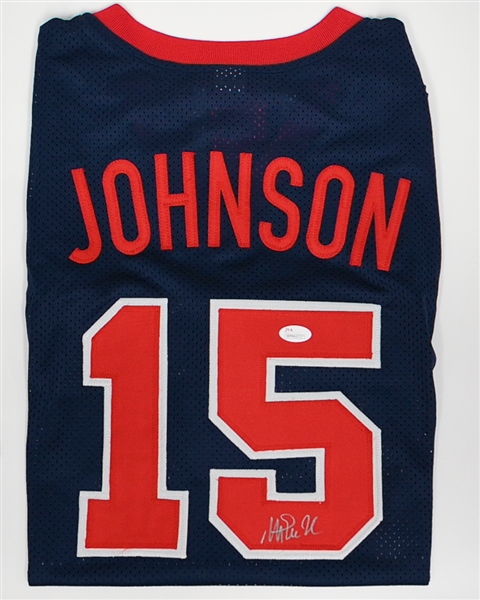 Magic Johnson & Christian Laettner Signed Team USA Style Jerseys - Both w. JSA COAs