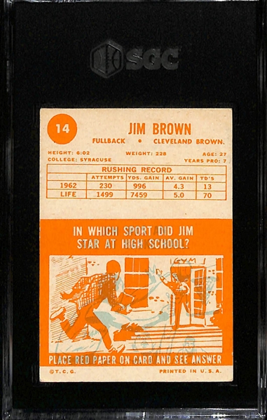 1963 Topps Jim Brown #14 Graded SGC 4.5