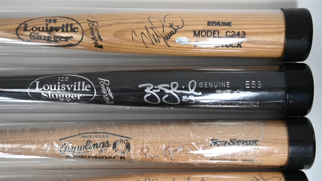Lot of (7) Signed Baseball Bats - Brooks Robinson, Derrek Lee, Mike Lieberthal, Brian Schneider, Ben Grieve, Ian Stewart, & Harrisburg Senators Team (JSA Auction Letter)