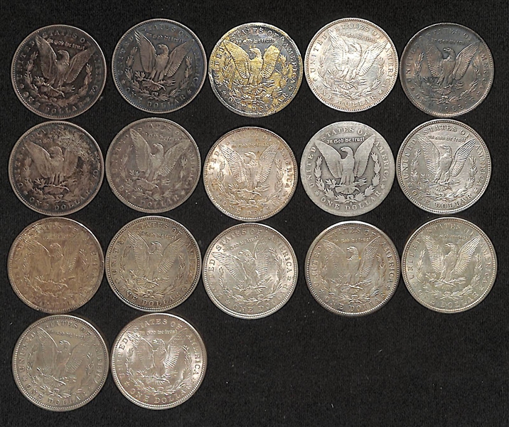Lot of (17) US Morgan Silver Dollars from 1878-1921