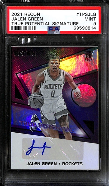 Lot of (3) Graded Basketball Cards- 2008-09 Topps LeBron James (PSA 8), 2021-22 Recon Jalen Green Rookie Autograph (PSA 9), 2021-22 Prizm Jaden Ivey Rookie Autograph (SGC 9.5) (10 Auto)