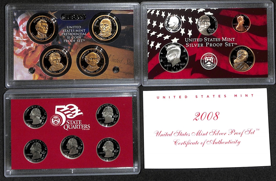  Lot of (10) US Mint Silver Proof Sets (.999) - 1999 through 2008 (Complete Run of State Quarters)