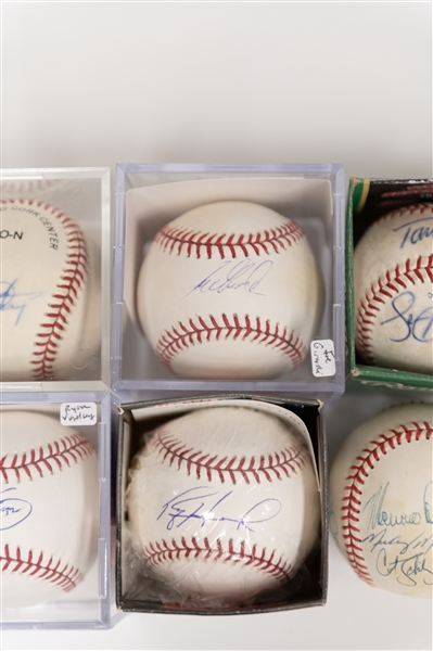 (6) Phillies Signed Baseballs Inc. Ryan Howard, 1993 Partial Team (Schilling, Dykstra, Kruk, +), Joe Girardi, Ryan Vogelsong, Luis Aguayo, Tom Herr - JSA Auction Letter