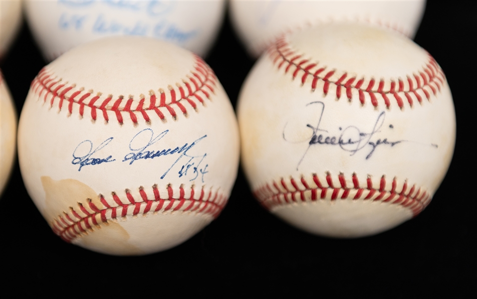 (8) Signed Baseballs (Goose Gossage, Rollie Fingers, Tommy John, Don Wert, Tom Herr, John Montefusco, + (JSA Auction Letter)