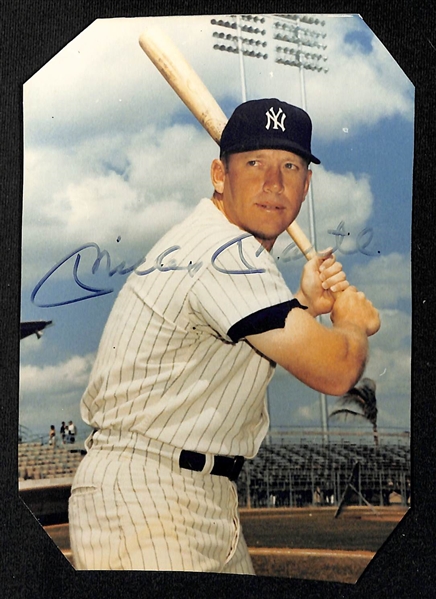 Mickey Mantle Signed 5x7 Photo (Trimmed at Corners & Edges) - JSA Auction Letter
