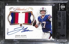 2018 Panini Flawless Josh Allen Rookie Patch Autographs (4-Color Patch) #rd 17/25 Graded BGS 9 (10 Auto Grade)