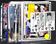 Lot of (20) Baseball Autographs Inc. Tony Gwynn, Don Zimmer, R. Santo, Doby/Garvey/Fingers, Gibson/Trammel/Parrish, Rhodes/Podres/Larsen, Roberts, + (JSA Auction Letter)