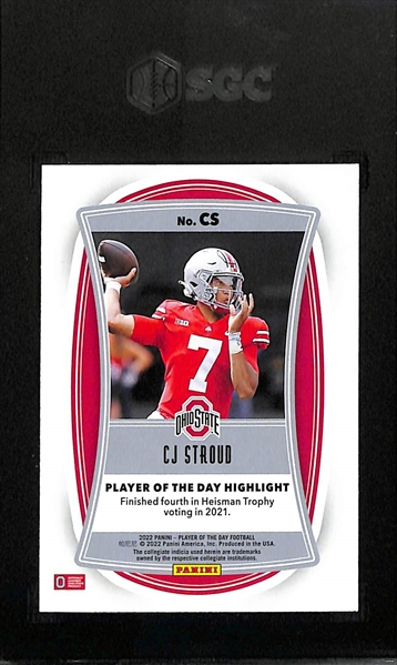 #ed 1/1 2022 CJ Stroud Panini Player of the Day Rookie Card Graded SGC 8.5 (A True One of One)