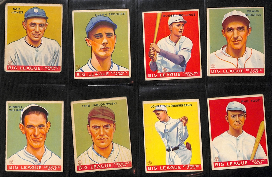Lot of (63) Different 1933 Goudey Baseball Cards w. Jimmy Dykes #6 & Red Faber (HOF)