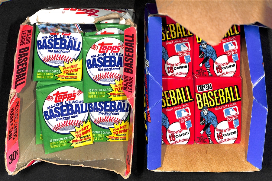 Lot of (20) 1981 Donruss Baseball Sealed Wax Packs & (18) 1981 Topps Baseball Sealed Wax Packs