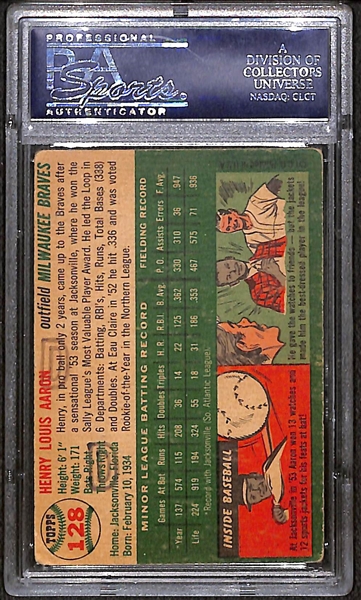 1954 Topps Hank Aaron Rookie Card #128 Graded SGC 3(MK)
