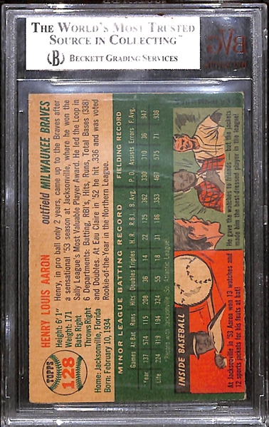 1954 Topps Hank Aaron Rookie Card #128 Graded BVG 5