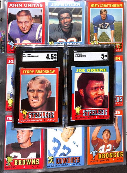 1971 Topps Football Complete Set w. Terry Bradshaw Rookie (SGC 4.5) & Joe Greene Rookie (SGC 5)  (Mostly EX-MT Condition)