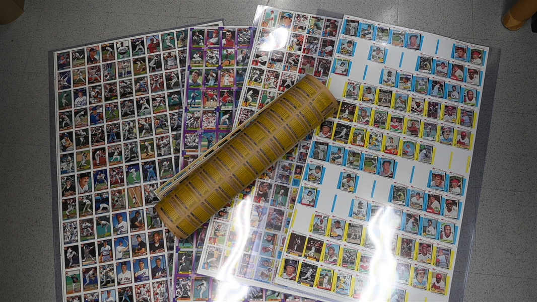 Lot of (9) Topps Uncut Sheets from 1981-1991