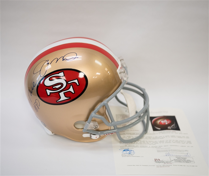 Joe Montana & Jerry Rice Signed Full Size Helmet - JSA