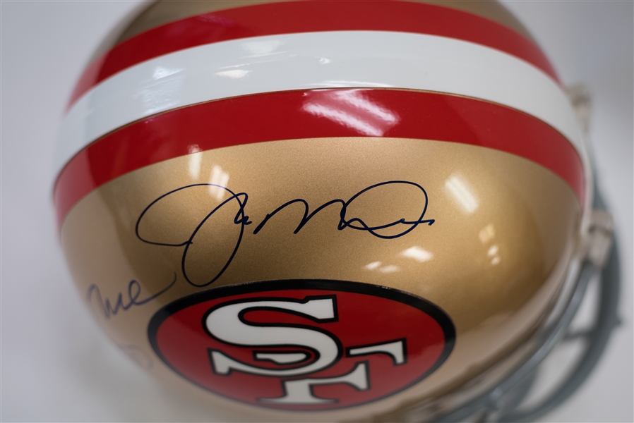 Joe Montana & Jerry Rice Signed Full Size Helmet - JSA