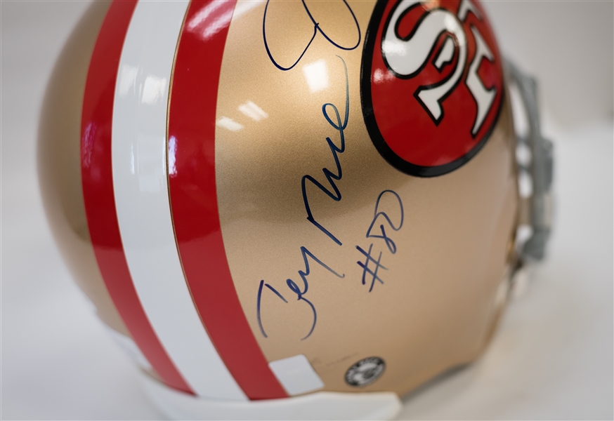 Joe Montana & Jerry Rice Signed Full Size Helmet - JSA