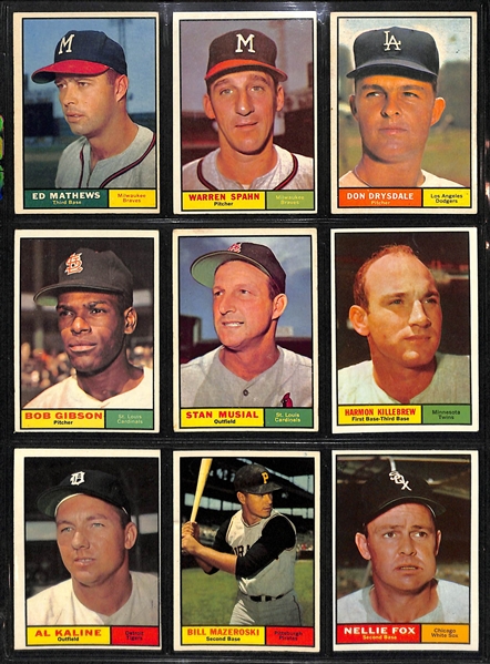 Lot Of 324 Different 1961 Topps Baseball Cards w. Clemente