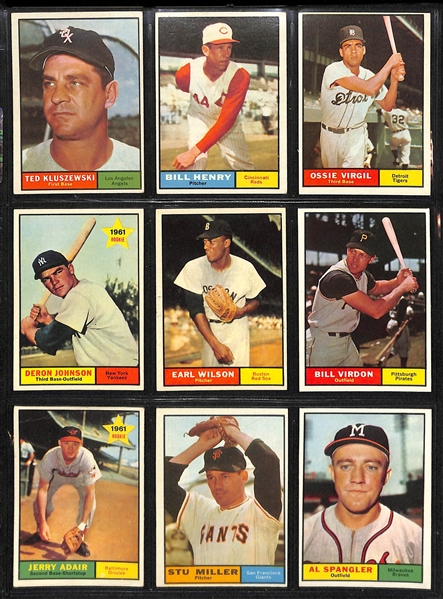Lot Of 324 Different 1961 Topps Baseball Cards w. Clemente