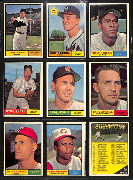 Lot Of 324 Different 1961 Topps Baseball Cards w. Clemente