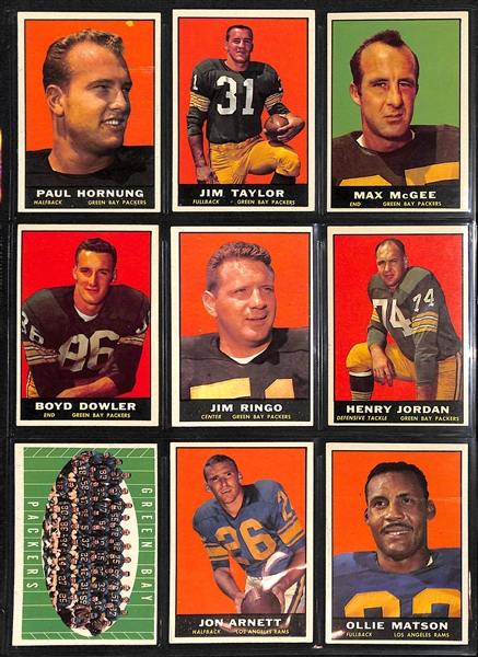 Lot Of 93 Different 1961 Topps Football Cards w. Unitas