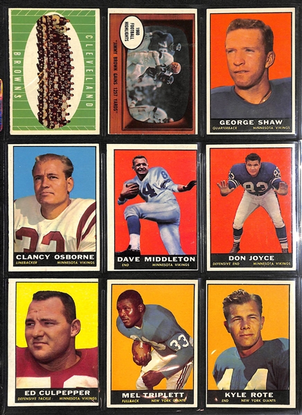 Lot Of 93 Different 1961 Topps Football Cards w. Unitas