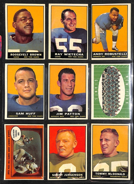 Lot Of 93 Different 1961 Topps Football Cards w. Unitas