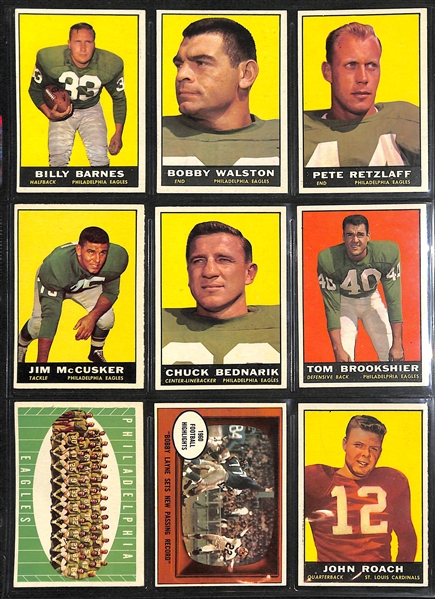 Lot Of 93 Different 1961 Topps Football Cards w. Unitas