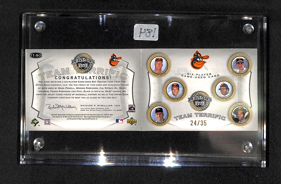 2004 Uper Deck Legends Orioles Bat Booklet Card W/ Ripken