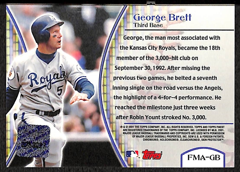 The Finest 1992 George Brett Signed Game Used Kansas City Royal