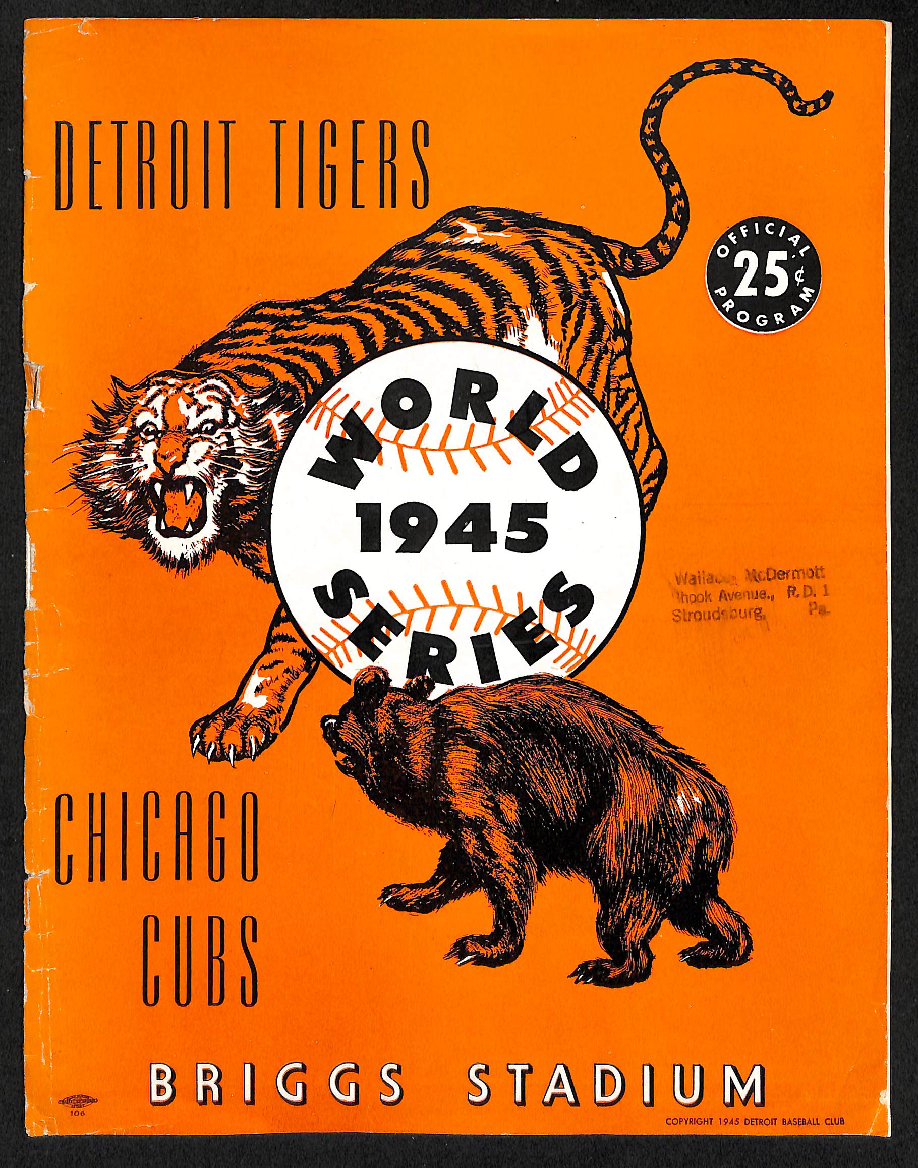Lot Detail 1945 World Series Program Tigers vs. Cubs