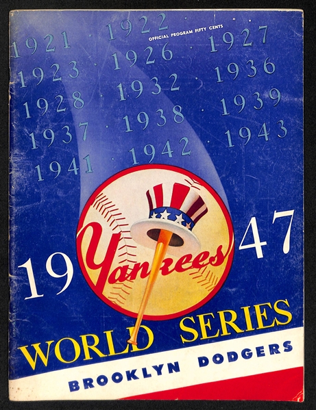 1947 World Series Program Yankees vs. Dodgers