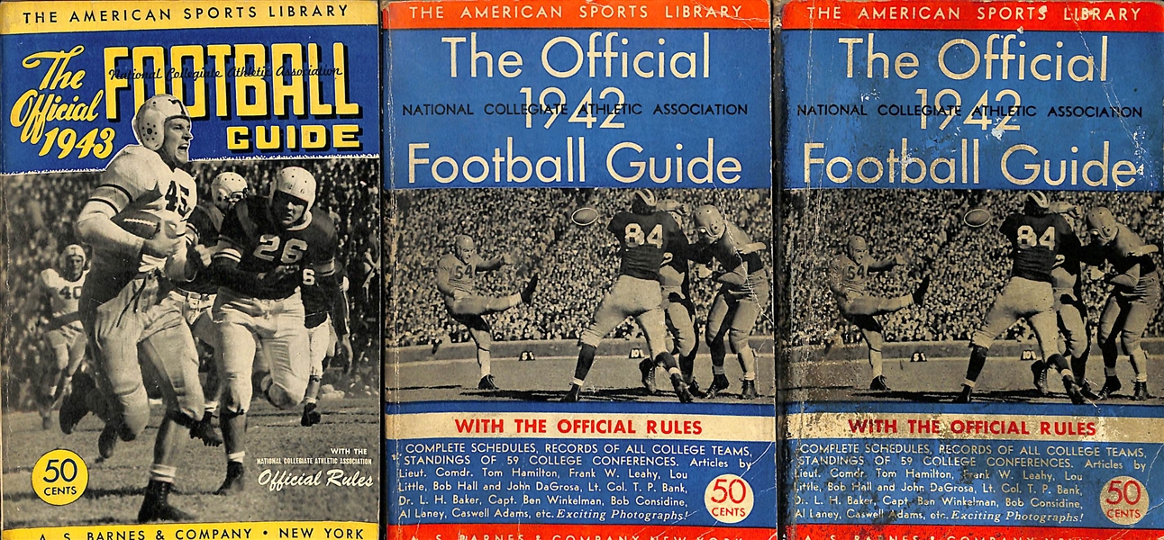 Lot Of 16 Vintage Football Guides & Record Books c. 1940s