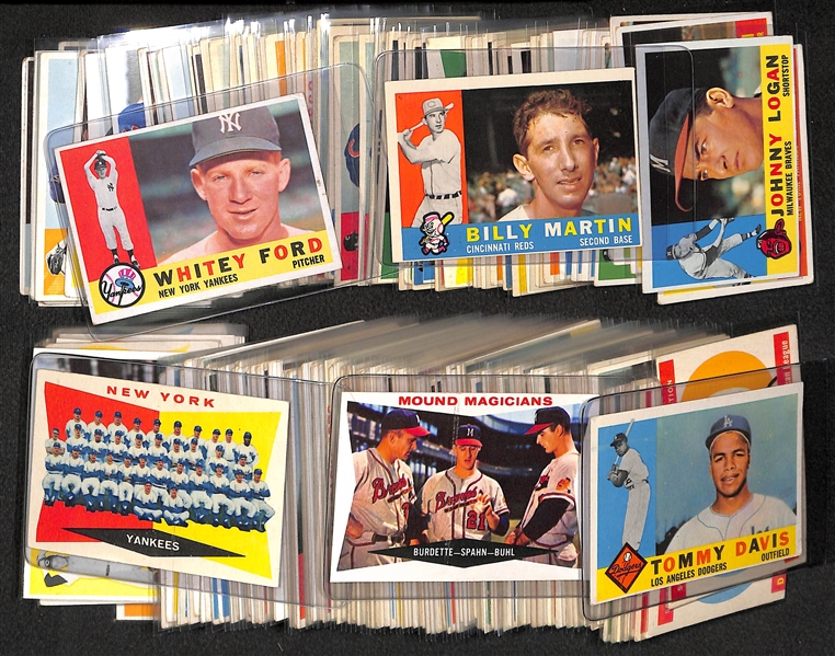 Lot of 212 Assorted 1960 Topps Baseball Cards w. Ford 