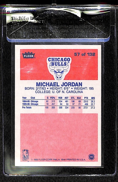 1986-87 Fleer Michael Jordan Rookie Card BVG 6.5