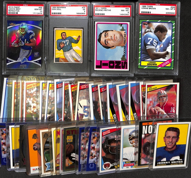 Large Lot Of Football Vintage/Graded/Insert Cards