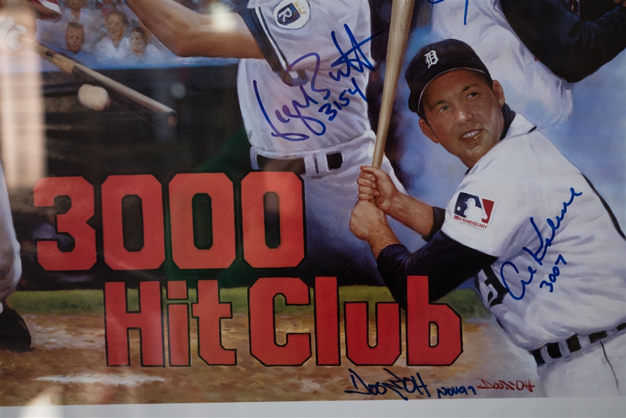 3000 Hit Club Signed Poster W/ Hank Aaron & Willie Mays - JSA