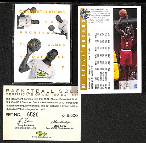 Lot Detail - 1992 Classic Draft Picks Shaquille O'Neal Auto Card & Set