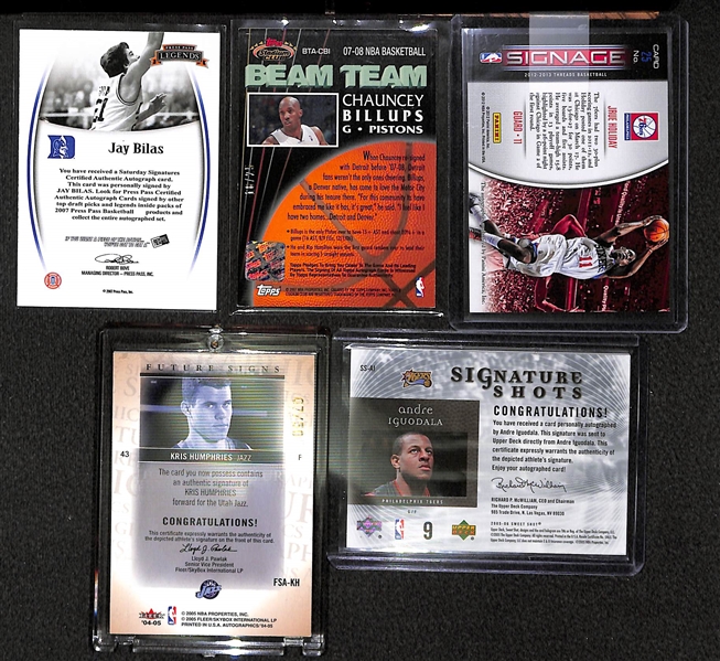 Lot Of 75 Basketball Autograph Cards