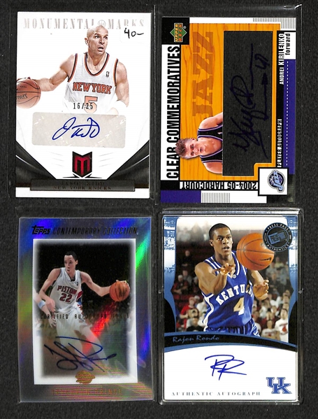 Lot Of 15 Basketball Stars Autograph Cards w. Kidd