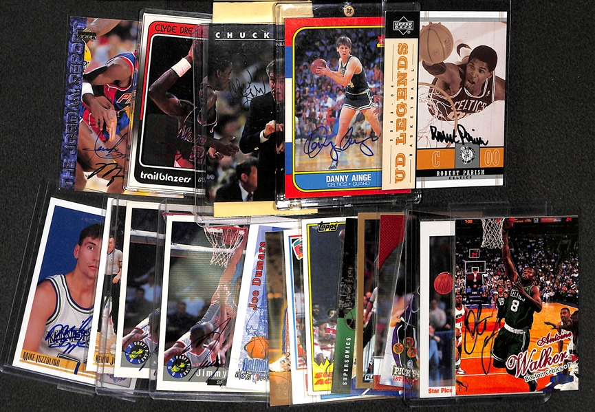 Lot Of 21 Older Basketball Auto Cards