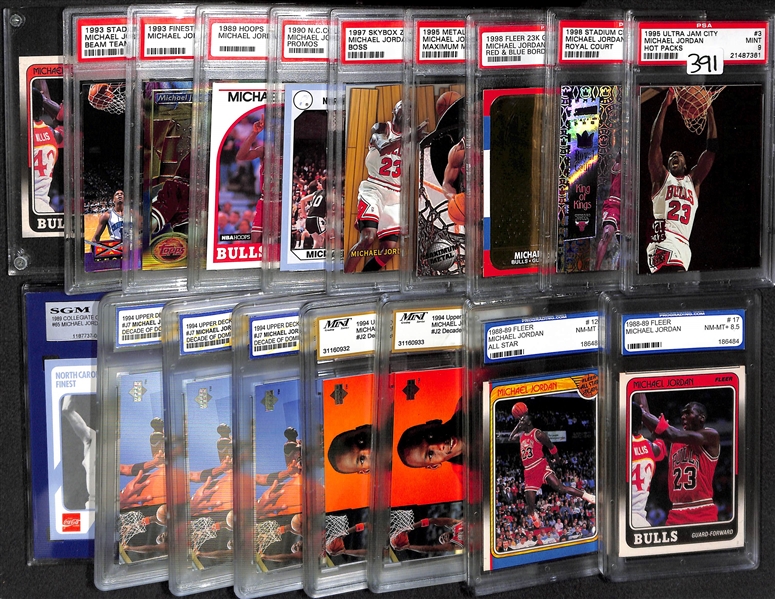 Lot Of 18 Michael Jordan Cards - Mostly Graded