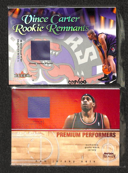 Lot Of 8 Vince Carter Low Numbered Relic Cards