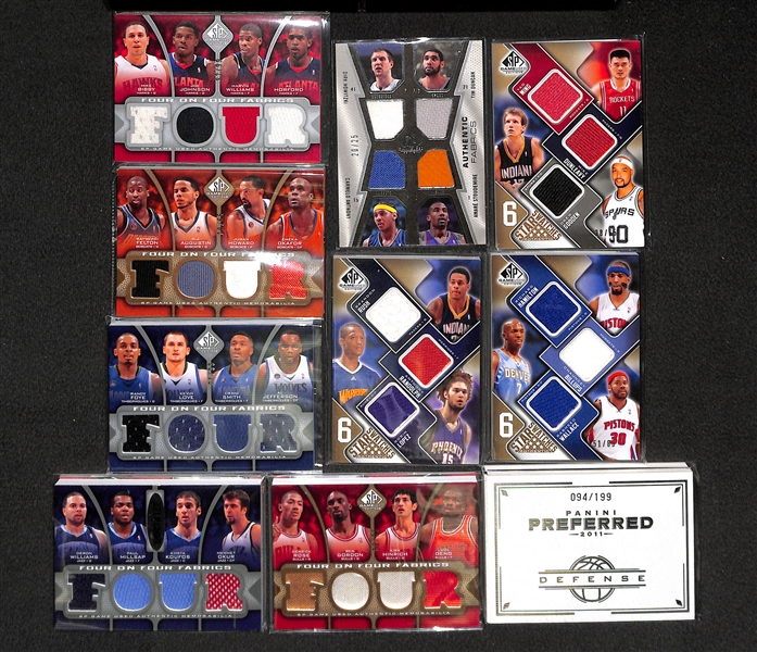 Lot Of 10 Basketball 4-8 Piece Relic Cards