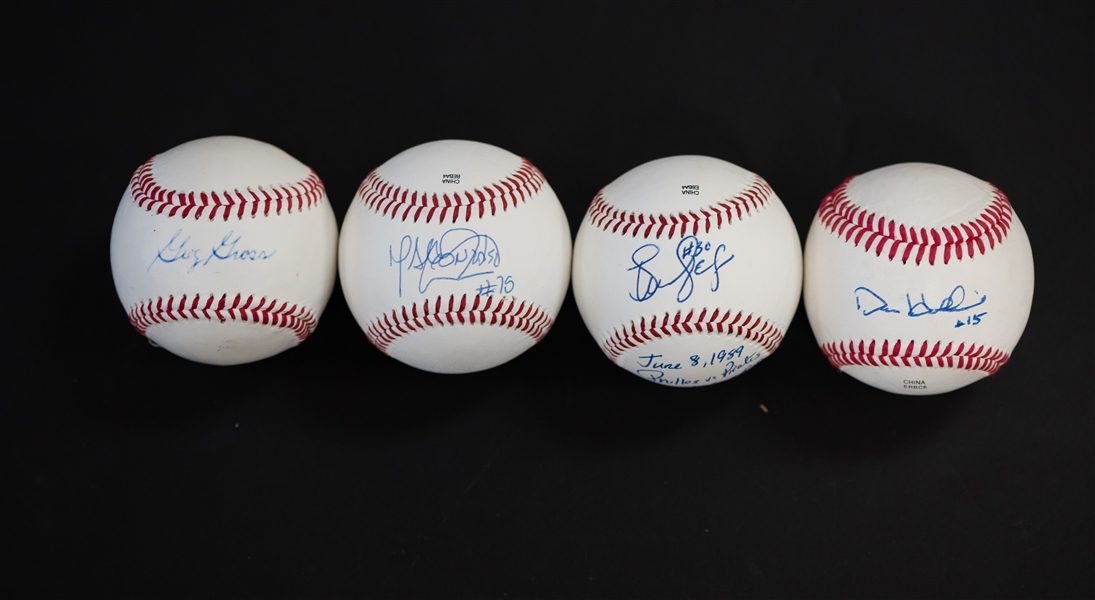 Lot Of 4 Phillies Signed Baseballs w. Dave Hollins