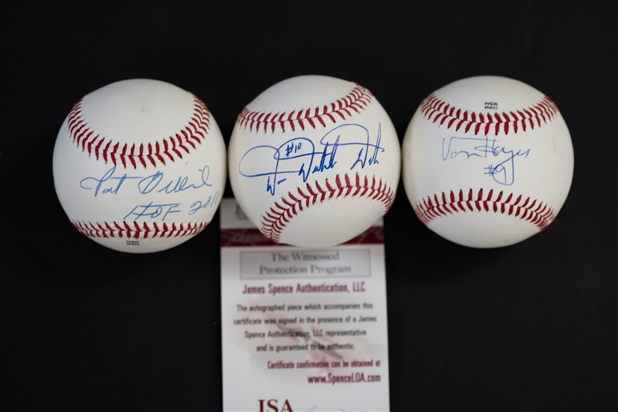 Lot Of 3 Phillies Signed Baseballs w. Pat Gillick